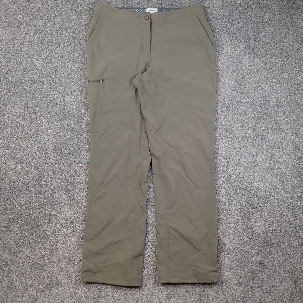 L.L. Bean Comfort Trail Pants‎ Women's 10 Beige Mid Rise Straight Leg Hiking